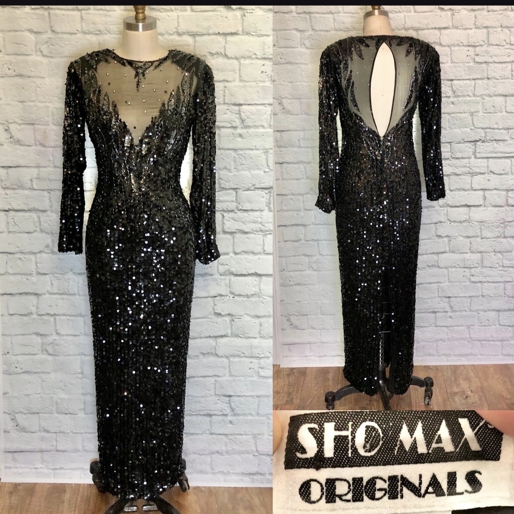 Sho Max Originals Black Sequin Gown